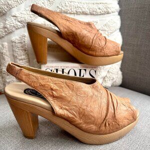 Salpy Handmade Buttery Leather Slingback Heels size 10 USA Made